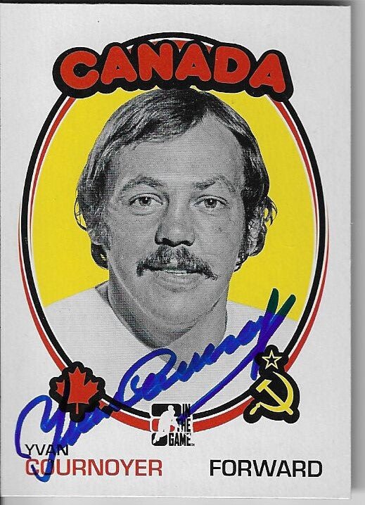 Yvan Cournoyer Signed 2009-10 In The Game '72 Year in Hockey Card - Team Canada