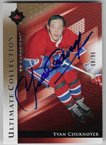 Yvan Cournoyer Signed 2024-25 Ultimate Collection Base Gold Hockey Card - Montreal Canadiens /99