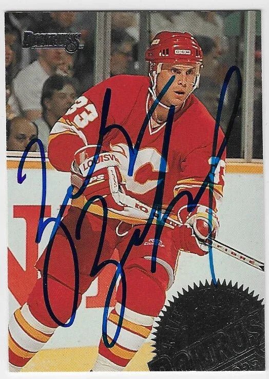 Zarley Zalapski Signed 1994-95 Donruss Hockey Card - Calgary Flames