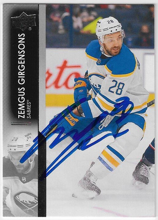 Zemgus Girgensons Signed 2021-22 Upper Deck Hockey Card - Buffalo Sabres