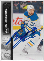 Zemgus Girgensons Signed 2021-22 Upper Deck Hockey Card - Buffalo Sabres
