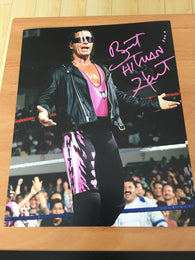 Bret "The Hitman" Hart Signed 8x10 Color Photo - WWF - PastPros