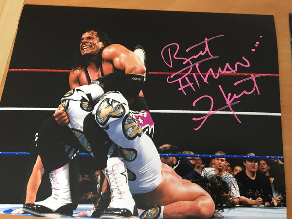 Bret "The Hitman" Hart Signed 8x10 Color Photo - WWF - PastPros