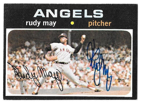 Rudy May Signed 1971 Topps Baseball Card - California Angels - PastPros