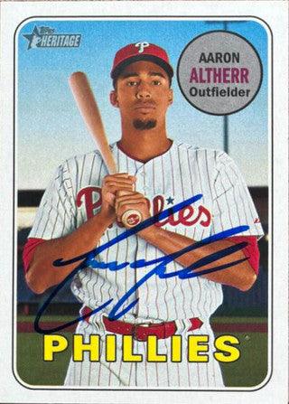 Aaron Altherr Signed 2018 Topps Heritage Baseball Card - Philadelphia Phillies - PastPros