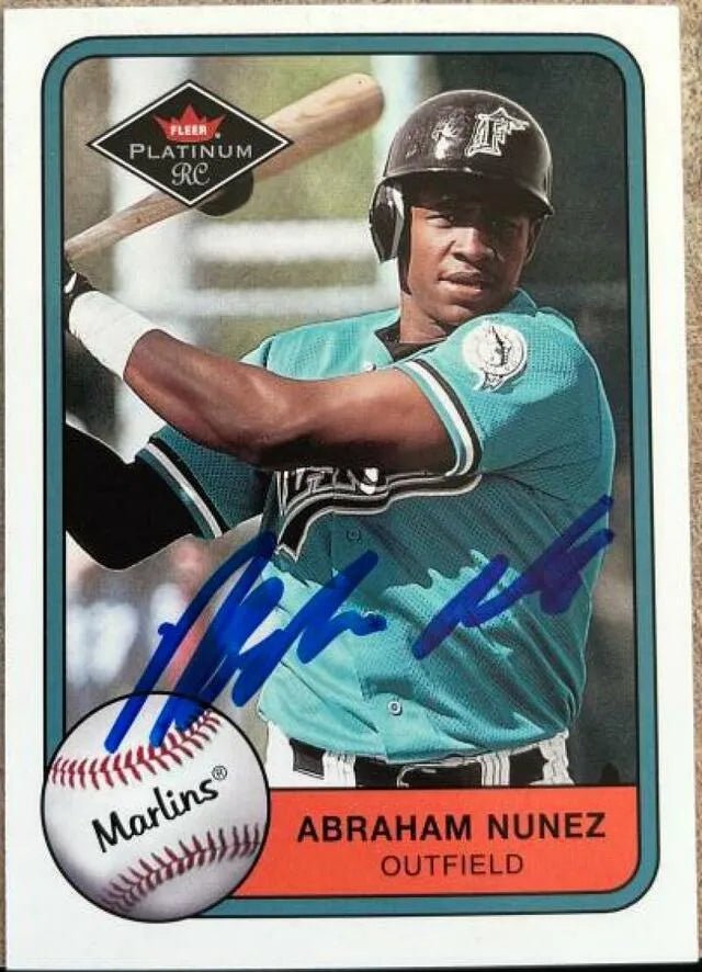 Abraham Nunez Signed 2001 Fleer Platinum Baseball Card - Florida Marlins