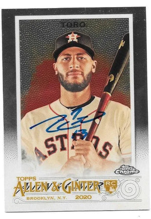 Abraham Toro Signed 2020 Allen & Ginter Chrome Baseball Card - Houston Astros - PastPros