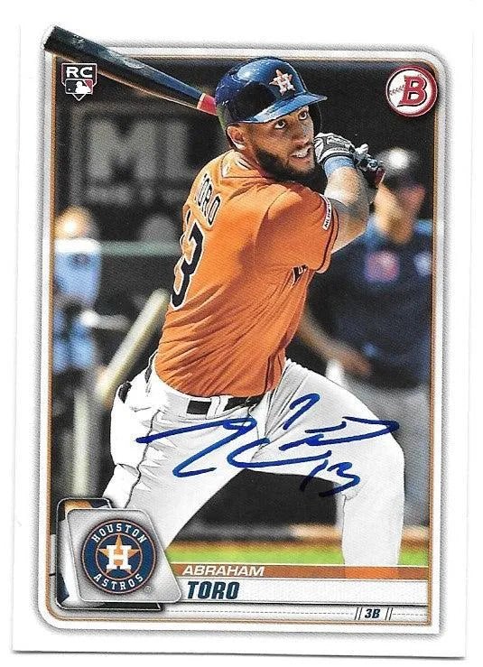 Abraham Toro Signed 2020 Bowman Baseball Card - Houston Astros