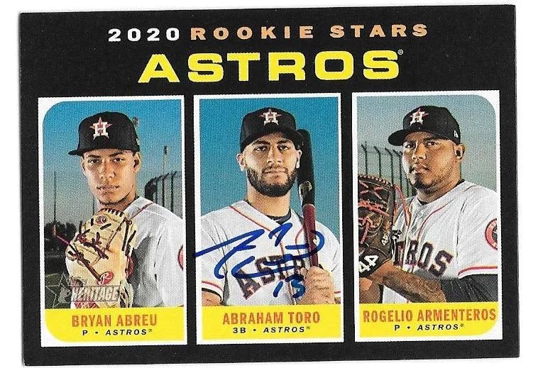 Abraham Toro Signed 2020 Topps Heritage Rookies Baseball Card - Houston Astros