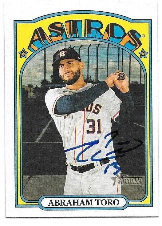 Abraham Toro Signed 2021 Topps Heritage Baseball Card - Houston Astros