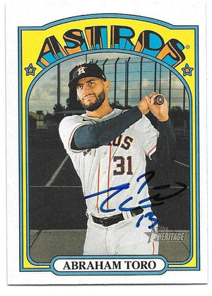 Abraham Toro Signed 2021 Topps Heritage Baseball Card - Houston Astros - PastPros