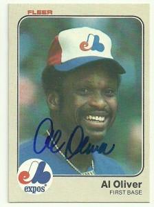 Al Oliver Signed 1983 Fleer Baseball Card - Montreal Expos - PastPros