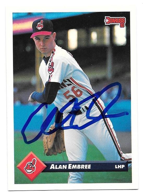 Alan Embree Signed 1993 Donruss Baseball Card - Cleveland Indians - PastPros