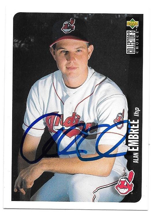 Alan Embree Signed 1996 Collector's Choice Baseball Card - Cleveland Indians - PastPros