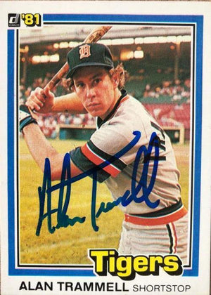Alan Trammell Signed 1981 Donruss Baseball Card - Detroit Tigers - PastPros