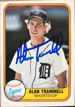 Alan Trammell Signed 1981 Fleer Baseball Card - Detroit Tigers - PastPros