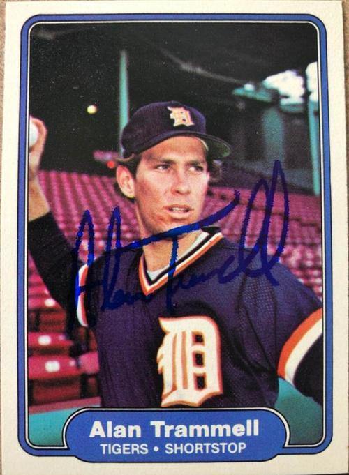 Alan Trammell Signed 1982 Fleer Baseball Card - Detroit Tigers - PastPros