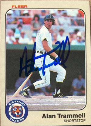 Alan Trammell Signed 1983 Fleer Baseball Card - Detroit Tigers - PastPros