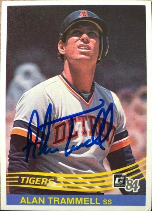 Alan Trammell Signed 1984 Donruss Baseball Card - Detroit Tigers