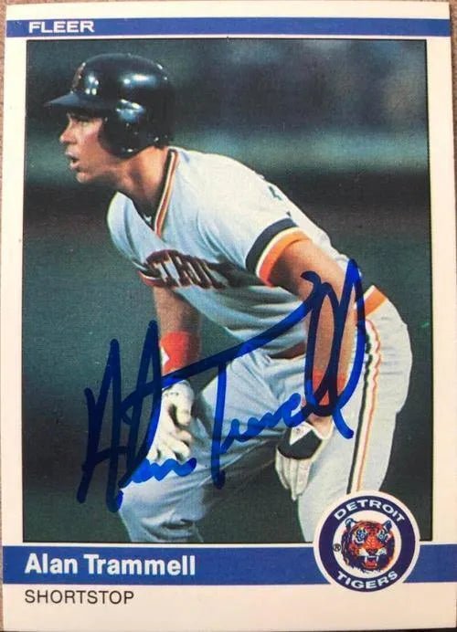 Alan Trammell Signed 1984 Fleer Baseball Card - Detroit Tigers