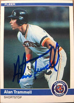 Alan Trammell Signed 1984 Fleer Baseball Card - Detroit Tigers - PastPros