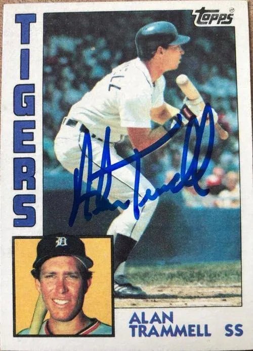 Alan Trammell Signed 1984 Topps Baseball Card - Detroit Tigers