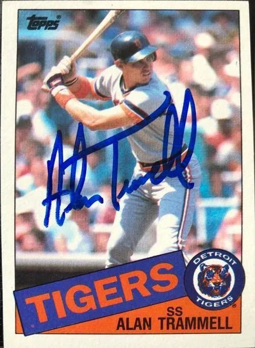 Alan Trammell Signed 1985 Topps Baseball Card - Detroit Tigers
