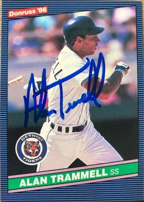 Alan Trammell Signed 1986 Donruss Baseball Card - Detroit Tigers