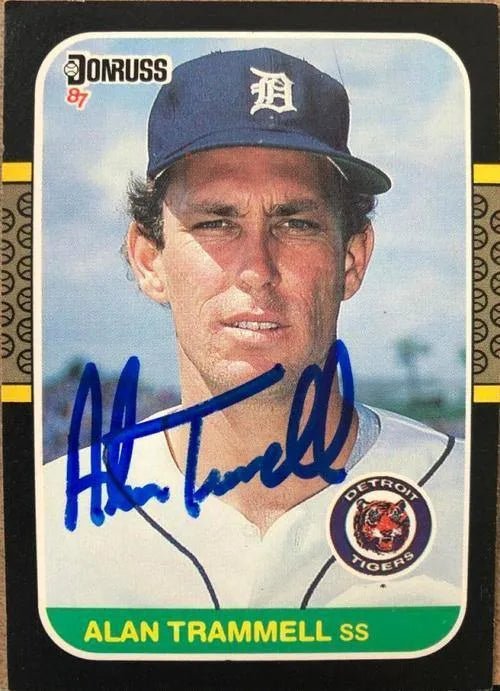 Alan Trammell Signed 1987 Donruss Baseball Card - Detroit Tigers