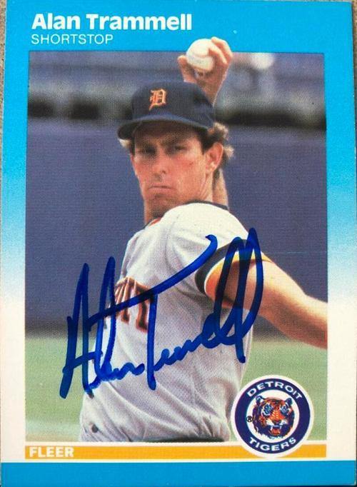 Alan Trammell Signed 1987 Fleer Baseball Card - Detroit Tigers - PastPros