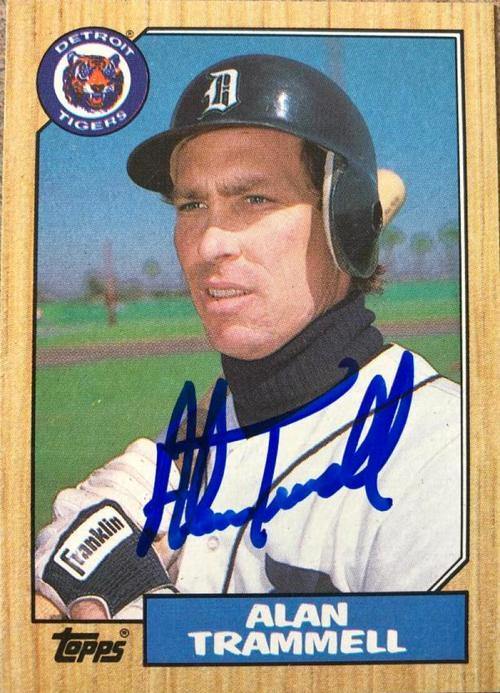 Alan Trammell Signed 1987 Topps Baseball Card - Detroit Tigers - PastPros