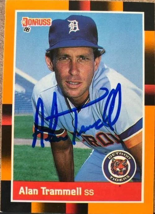Alan Trammell Signed 1988 Donruss Baseball's Best Baseball Card - Detroit Tigers