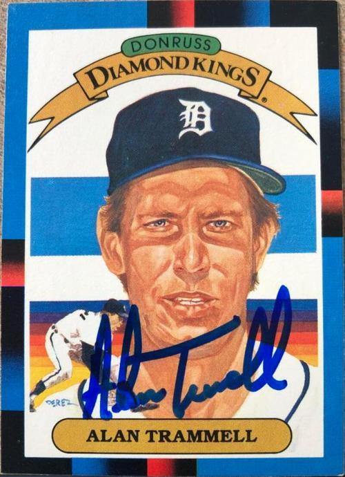 Alan Trammell Signed 1988 Donruss Diamond Kings Baseball Card - Detroit Tigers - PastPros