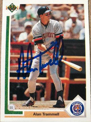 Alan Trammell Signed 1991 Upper Deck Baseball Card - Detroit Tigers - PastPros