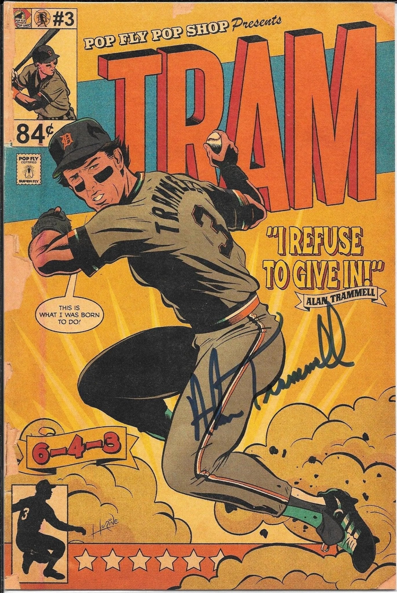 Alan Trammell "Tram" Pop Fly Pop Shop Print #67 – Signed by Alan Trammell & Daniel Jacob Horine