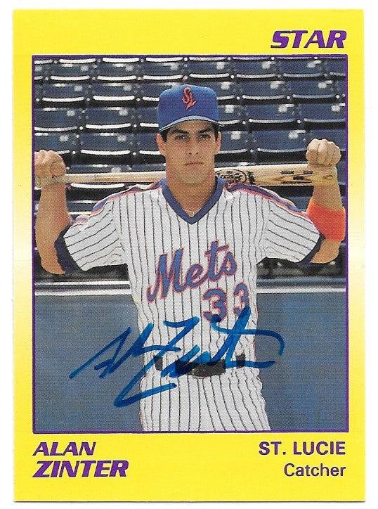 Alan Zinter Signed 1990 Star Baseball Card - St Lucie Mets - PastPros