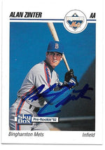 Alan Zinter Signed 1992 Skybox AA Baseball Card - PastPros