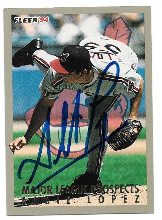 Albie Lopez Signed 1994 Fleer Baseball Card - Cleveland Indians - PastPros