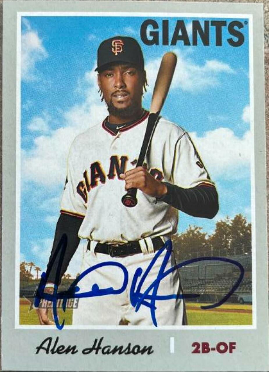 Alen Hanson Signed 2019 Topps Heritage Baseball Card - San Francisco Giants - PastPros