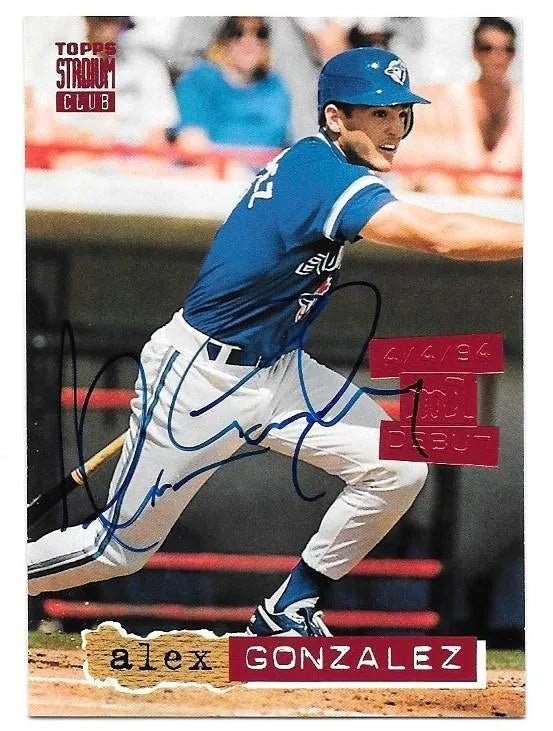 Alex Gonzalez Signed 1994 Topps Stadium Baseball Card - Toronto Blue Jays