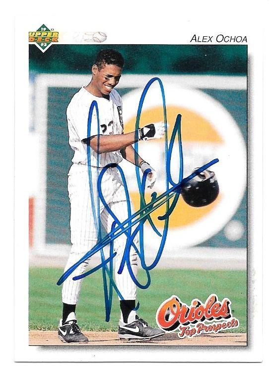 Alex Ochoa Signed 1992 Upper Deck Minors Baseball Card - Baltimore Orioles - PastPros