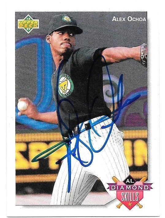 Alex Ochoa Signed 1992 Upper Deck Minors Diamond Skills Baseball Card - Baltimore Orioles