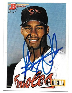 Alex Ochoa Signed 1993 Bowman Baseball Card - Baltimore Orioles