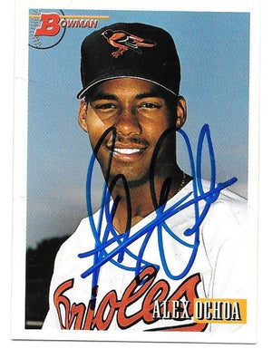 Alex Ochoa Signed 1993 Bowman Baseball Card - Baltimore Orioles - PastPros