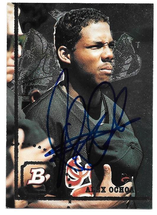 Alex Ochoa Signed 1994 Bowman Baseball Card - Baltimore Orioles - PastPros