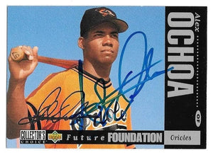 Alex Ochoa Signed 1994 Collector's Choice Silver Signature Baseball Card - Baltimore Orioles