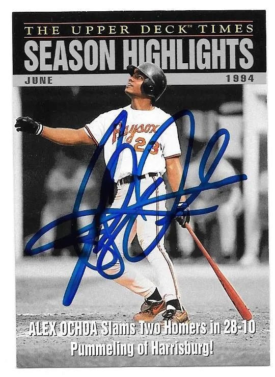 Alex Ochoa Signed 1995 Upper Deck Minors Highlights Baseball Card - Baltimore Orioles