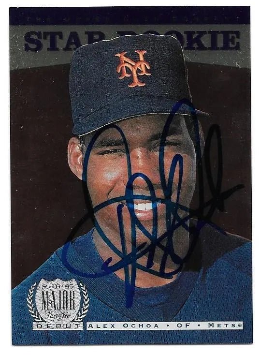 Alex Ochoa Signed 1996 Upper Deck Baseball Card - New York Mets