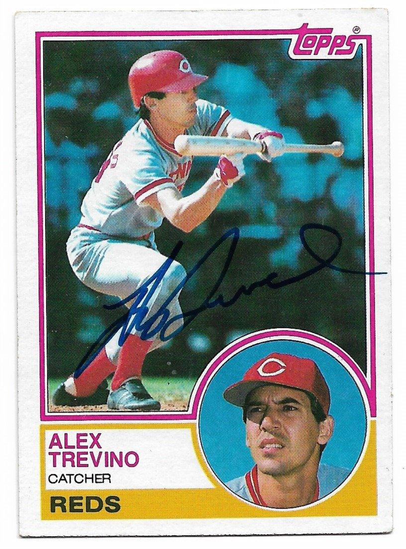 Alex Trevino Signed 1983 Topps Baseball Card - Cincinnati Reds - PastPros