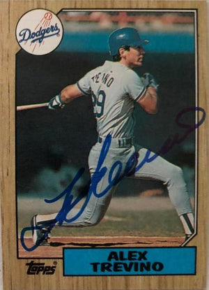 Alex Trevino Signed 1987 Topps Baseball Card - Los Angeles Dodgers - PastPros